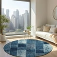 thumbnail image 1 of Addison Rugs Chantille Indoor/Outdoor Traditional Patchwork Blue Washable Round Rug, 8' x 8', 1 of 6