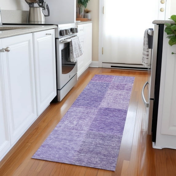Addison Rugs Chantille Indoor/Outdoor Transitional Patchwork Lavender Washable Runner Rug, 2'3" x 7'6"
