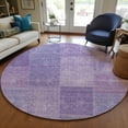 thumbnail image 1 of Addison Rugs Chantille Indoor/Outdoor Transitional Patchwork Lavender Washable Round Rug, 8' x 8', 1 of 6