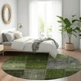 thumbnail image 1 of Addison Rugs Chantille Indoor/Outdoor Transitional Patchwork Olive Washable Round Rug, 8' x 8', 1 of 6