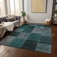 thumbnail image 1 of Addison Rugs Chantille Indoor/Outdoor Transitional Patchwork Teal Washable Rectangle Rug, 9' x 12', 1 of 6