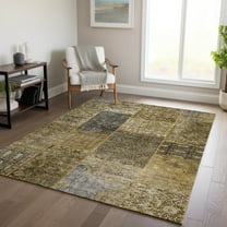 Addison Rugs Chantille Indoor/Outdoor Transitional Patchwork Brown Washable Rectangle Rug, 10' x 14'