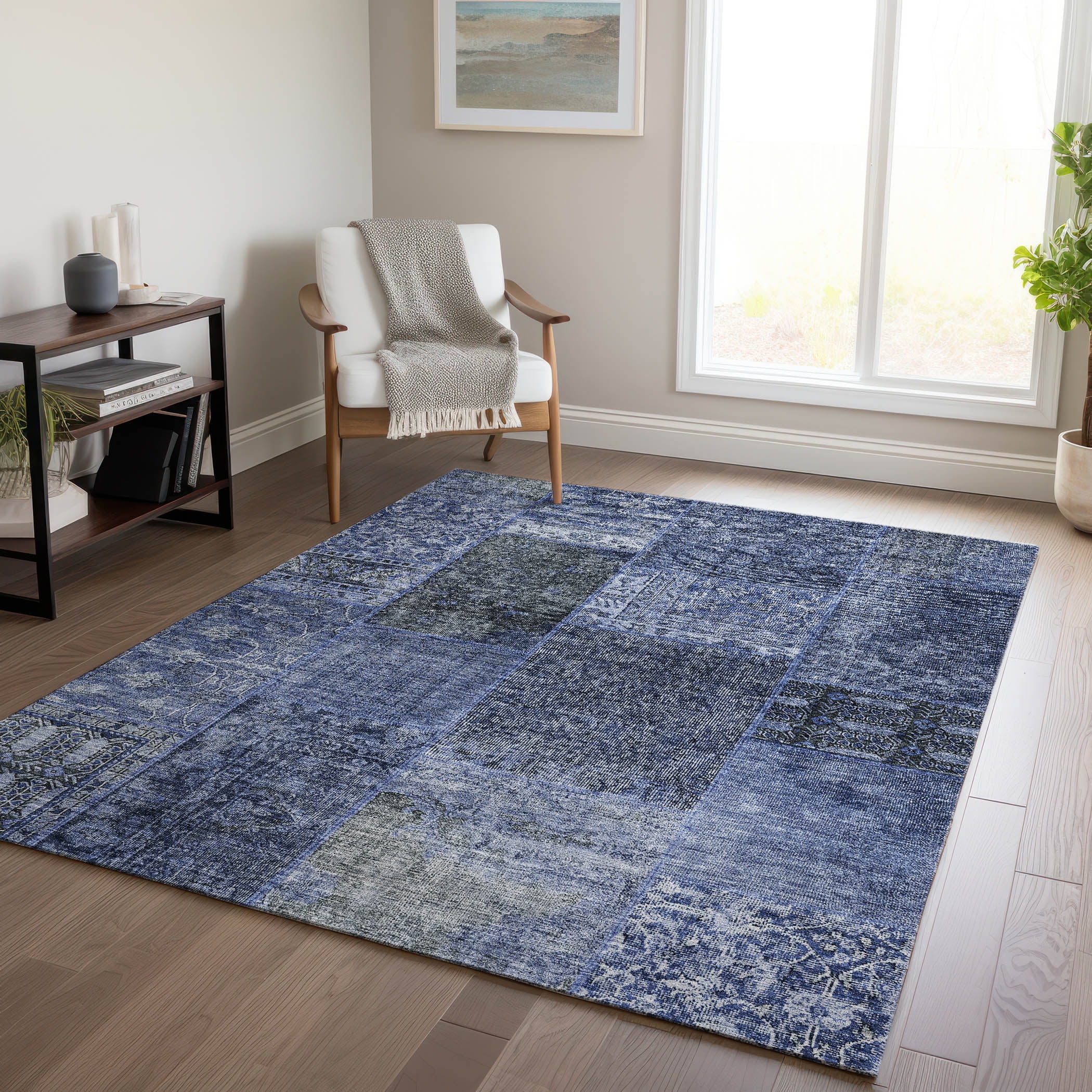 Addison Rugs Chantille Indoor/Outdoor Transitional Patchwork Navy ...