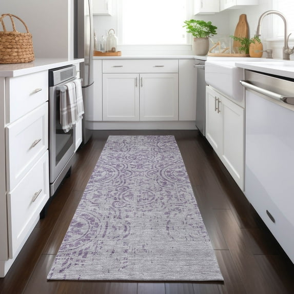 Addison Rugs Chantille Indoor/Outdoor Transitional Medallions Lavender Washable Runner Rug, 2'3" x 7'6"
