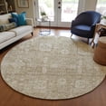 thumbnail image 1 of Addison Rugs Chantille Indoor/Outdoor Transitional Panel Beige Washable Round Rug, 8' x 8', 1 of 5