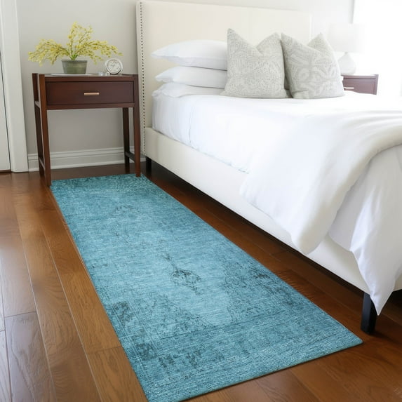 Addison Rugs Chantille Indoor/Outdoor Traditional Oriental Blue Washable Runner Rug, 2'3" x 7'6"