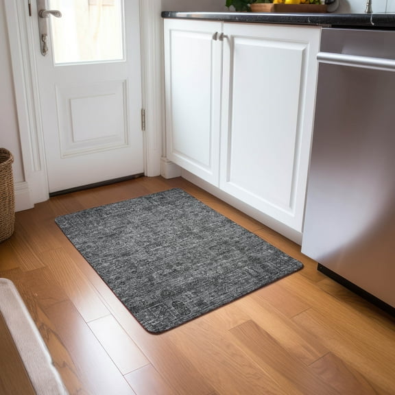 Addison Rugs Chantille Indoor/Outdoor Transitional Panel Charcoal Washable Rectangle Rug, 1'8" x 2'6"