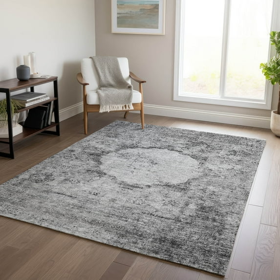 Addison Rugs Chantille Indoor/Outdoor Traditional Oriental Gray Washable Rectangle Rug, 10' x 14'