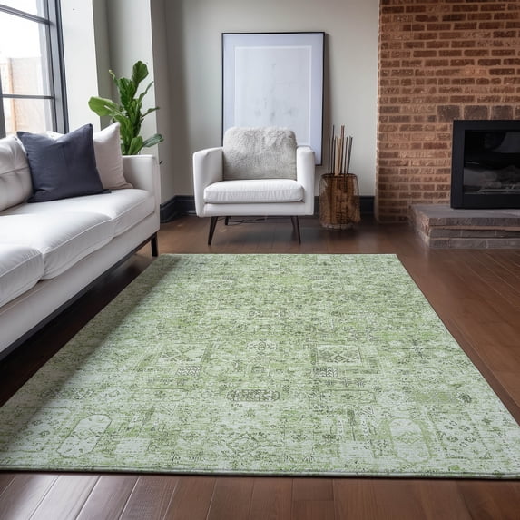 Addison Rugs Chantille Indoor/Outdoor Transitional Panel Green Washable Rectangle Rug, 9' x 12'