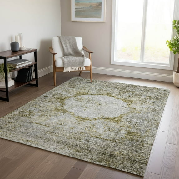 Addison Rugs Chantille Indoor/Outdoor Traditional Oriental Taupe Washable Rectangle Rug, 5' x 7'6"