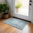 thumbnail image 1 of Addison Rugs Chantille Indoor/Outdoor Traditional Oriental Teal Washable Rectangle Rug, 1'8" x 2'6", 1 of 5