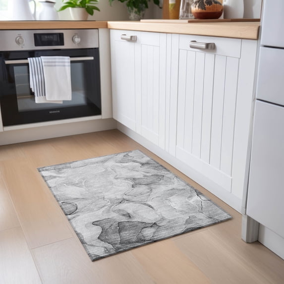 Addison Rugs Chantille Indoor/Outdoor Transitional Watercolors Gray Washable Rectangle Rug, 1'8" x 2'6"