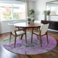 thumbnail image 1 of Addison Rugs Chantille Indoor/Outdoor Contemporary Watercolors Purple Washable Round Rug, 8' x 8', 1 of 5