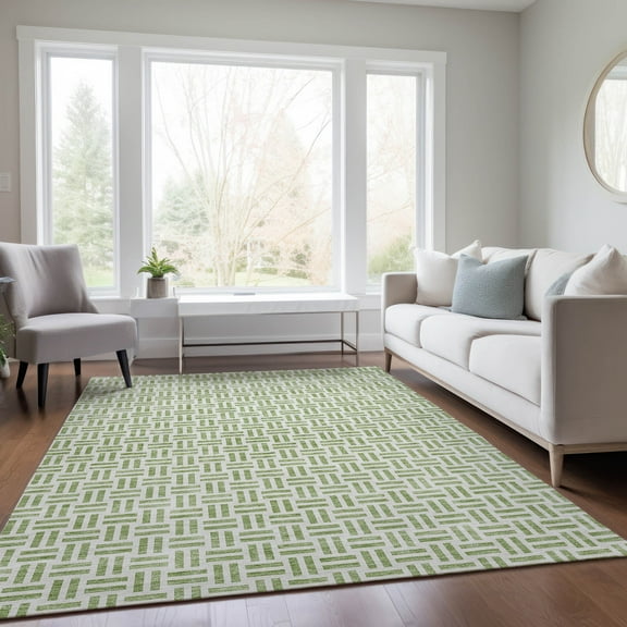 Addison Rugs Chantille Indoor/Outdoor Transitional Geometric Aloe Washable Rectangle Rug, 9' x 12'