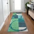 thumbnail image 1 of Addison Rugs Chantille Indoor/Outdoor Transitional Geometric Teal Washable Runner Rug, 2'3" x 7'6", 1 of 6