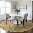 thumbnail image 1 of Addison Rugs Chantille Indoor/Outdoor Transitional Geometric Gold Washable Round Rug, 8' x 8', 1 of 6