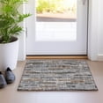 thumbnail image 1 of Addison Rugs Chantille Indoor/Outdoor Transitional Stripes Pewter Washable Rectangle Rug, 1'8" x 2'6", 1 of 6