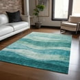 thumbnail image 1 of Addison Rugs Chantille Indoor/Outdoor Transitional Swirls Teal Washable Rectangle Rug, 5' x 7'6", 1 of 6