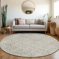 thumbnail image 1 of Addison Rugs Chantille Indoor/Outdoor Transitional Damask Gray Washable Round Rug, 8' x 8', 1 of 6