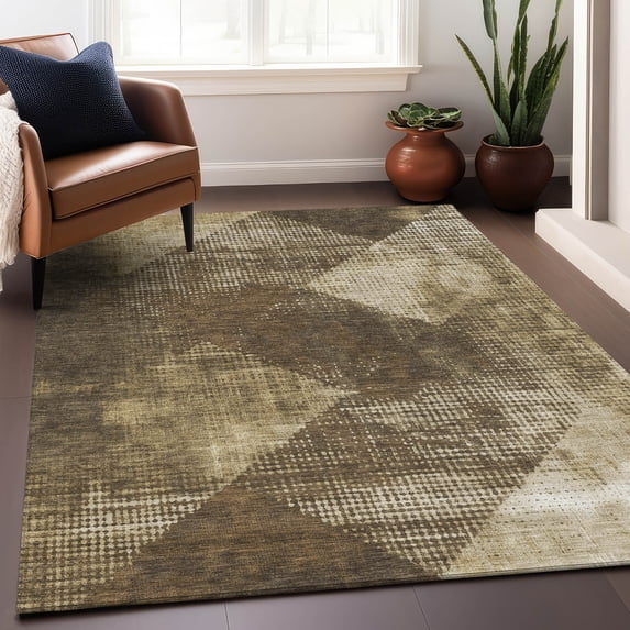 Addison Rugs Chantille Indoor/Outdoor Transitional Diamond Brown Washable Rectangle Rug, 10' x 14'