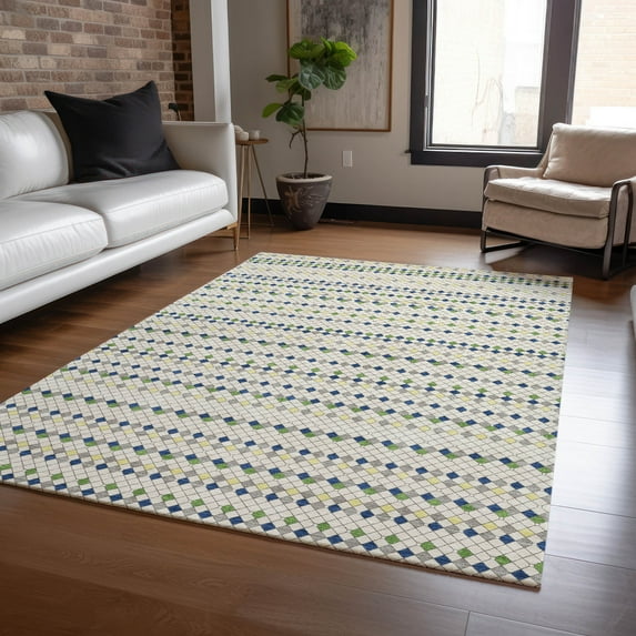 Addison Rugs Chantille Indoor/Outdoor Transitional Stripes Linen Washable Rectangle Rug, 10' x 14'