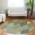 thumbnail image 1 of Addison Rugs Chantille Indoor/Outdoor Transitional Geometric Olive Washable Round Rug, 8' x 8', 1 of 6
