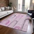 thumbnail image 1 of Addison Rugs Machine Washable Indoor/ Outdoor Funky Contemporary Chantille Rug Pink - 2'6" x 3'10", 1 of 5
