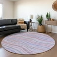 thumbnail image 1 of Addison Rugs Chantille Indoor/Outdoor Transitional Stripes Lavender Washable Round Rug, 8' x 8', 1 of 6