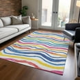 thumbnail image 1 of Addison Rugs Chantille Indoor/Outdoor Transitional Stripes Ivory Washable Rectangle Rug, 10' x 14', 1 of 6