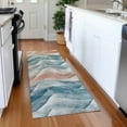 thumbnail image 1 of Addison Rugs Chantille Indoor/Outdoor Transitional Waves Teal Washable Runner Rug, 2'3" x 7'6", 1 of 6