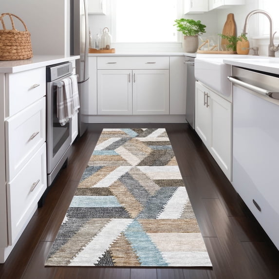 Addison Rugs Chantille Indoor/Outdoor Transitional Geometric Brown Washable Runner Rug, 2'3" x 7'6"