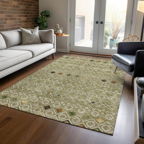 Addison Rugs Chantille Indoor/Outdoor Transitional Southwest Sage Washable Rectangle Rug, 3' x 5'