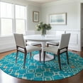 thumbnail image 1 of Addison Rugs Chantille Indoor/Outdoor Transitional Southwest Teal Washable Round Rug, 8' x 8', 1 of 6