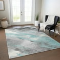 thumbnail image 1 of Addison Rugs Chantille Indoor/Outdoor Transitional Stripes Teal Washable Rectangle Rug, 9' x 12', 1 of 6