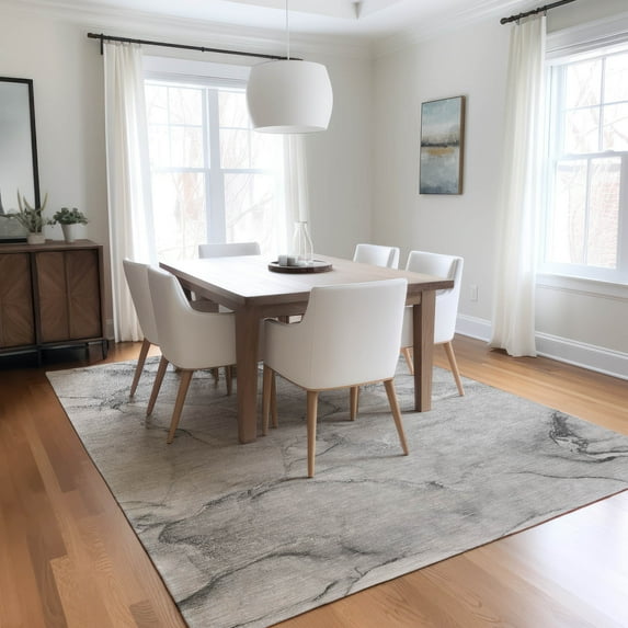 Addison Rugs Chantille Indoor/Outdoor Transitional Watercolors Gray Washable Rectangle Rug, 2'6" x 3'10"