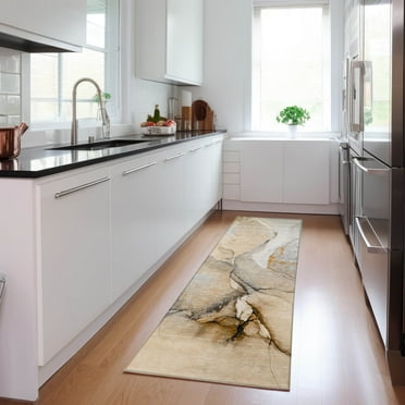 Addison Rugs Chantille Indoor/Outdoor Transitional Watercolors Beige Washable Runner Rug, 2'3" x 7'6"