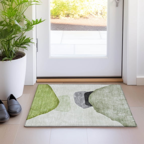 Addison Rugs Chantille Indoor/Outdoor Transitional Organic Green Washable Rectangle Rug, 1'8" x 2'6"