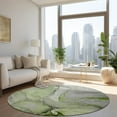 thumbnail image 1 of Addison Rugs Chantille Indoor/Outdoor Transitional Watercolors Green Washable Round Rug, 8' x 8', 1 of 6