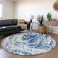 thumbnail image 1 of Addison Rugs Chantille Indoor/Outdoor Transitional Abstract Navy Washable Round Rug, 8' x 8', 1 of 6