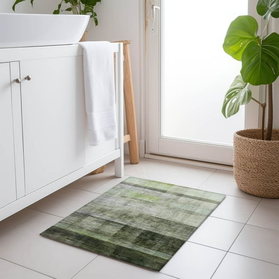 Addison Rugs Chantille Indoor/Outdoor Transitional Casual Olive Washable Rectangle Rug, 1'8" x 2'6"