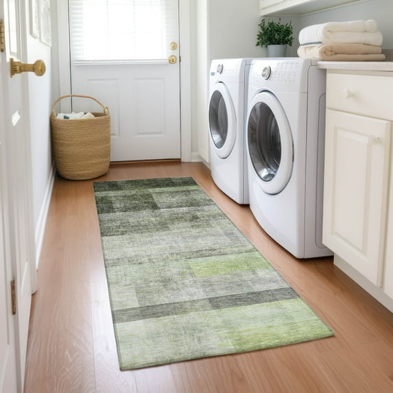 Addison Rugs Chantille Indoor/Outdoor Transitional Casual Olive Washable Runner Rug, 2'3" x 7'6"