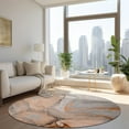 thumbnail image 1 of Addison Rugs Chantille Indoor/Outdoor Transitional Watercolors Orange Washable Round Rug, 8' x 8', 1 of 6