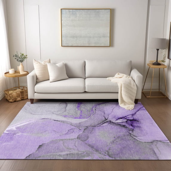 Addison Rugs Chantille Indoor/Outdoor Transitional Watercolors Purple Washable Rectangle Rug, 3' x 5'