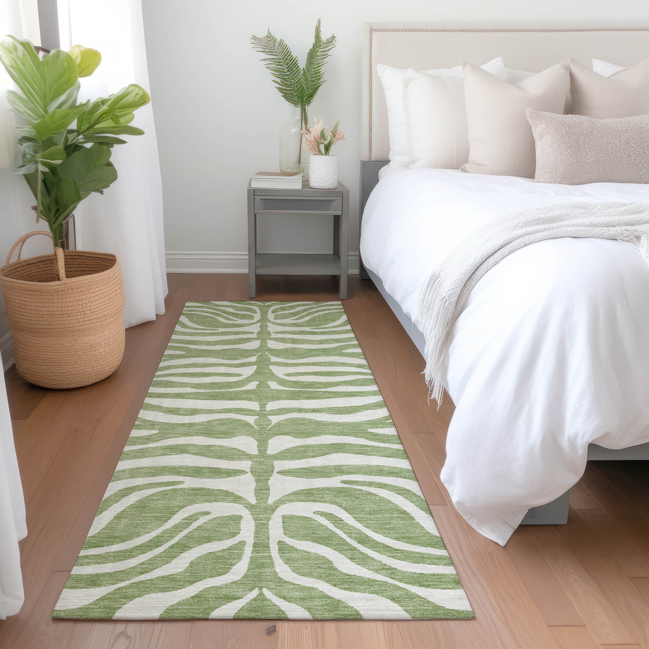 Addison Rugs Chantille Indoor/Outdoor Transitional Geometric, Abstract Aloe Washable Runner Rug, 2'3" x 7'6"