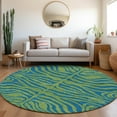 thumbnail image 1 of Addison Rugs Chantille Indoor/Outdoor Transitional Animal Print Green Washable Round Rug, 8' x 8', 1 of 6
