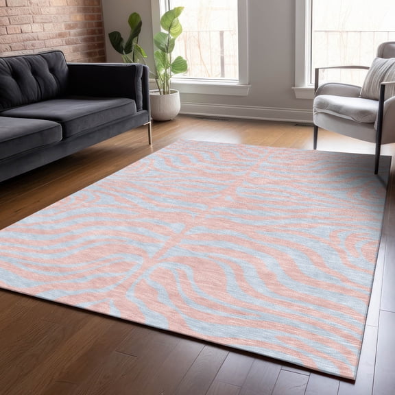 Addison Rugs Chantille Indoor/Outdoor Transitional Animal Print Pink Washable Rectangle Rug, 10' x 14'