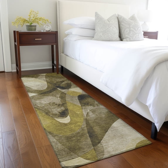 Addison Rugs Chantille Indoor/Outdoor Contemporary Abstract Coffee Washable Runner Rug, 2'3" x 7'6"