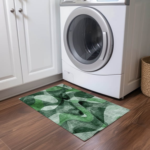 Addison Rugs Chantille Indoor/Outdoor Contemporary Abstract Fern Washable Rectangle Rug, 1'8" x 2'6"