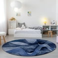 thumbnail image 1 of Addison Rugs Chantille Indoor/Outdoor Contemporary Abstract Navy Washable Round Rug, 8' x 8', 1 of 6