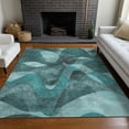 thumbnail image 1 of Addison Rugs Chantille Indoor/Outdoor Contemporary Abstract Teal Washable Rectangle Rug, 2'6" x 3'10", 1 of 6